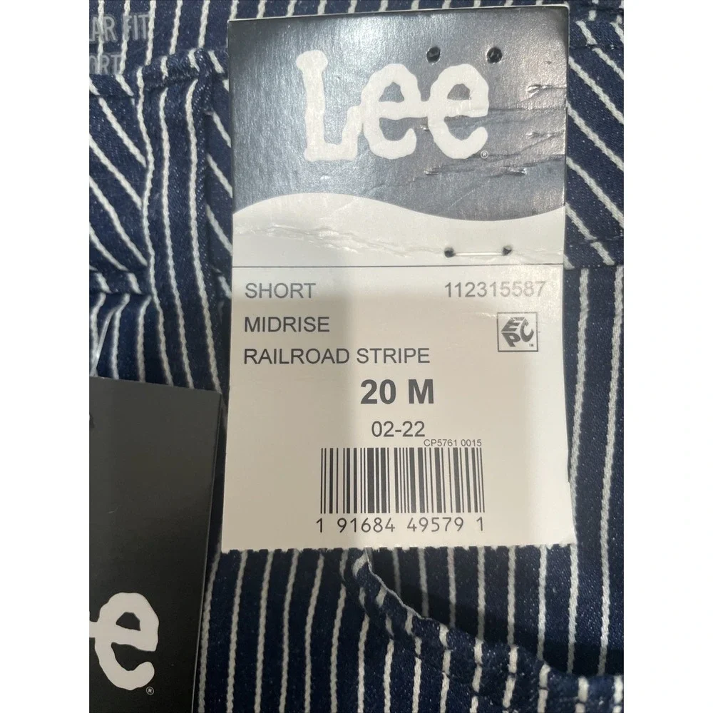 Lee short mid-rise regular 20 M‎ railroad stripe Stretch